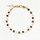 Beaded Bracelet – White Mother of Pearl, Tiger’s Eye & Black Agate, 925 Silver, 18k Yellow Gold Plated