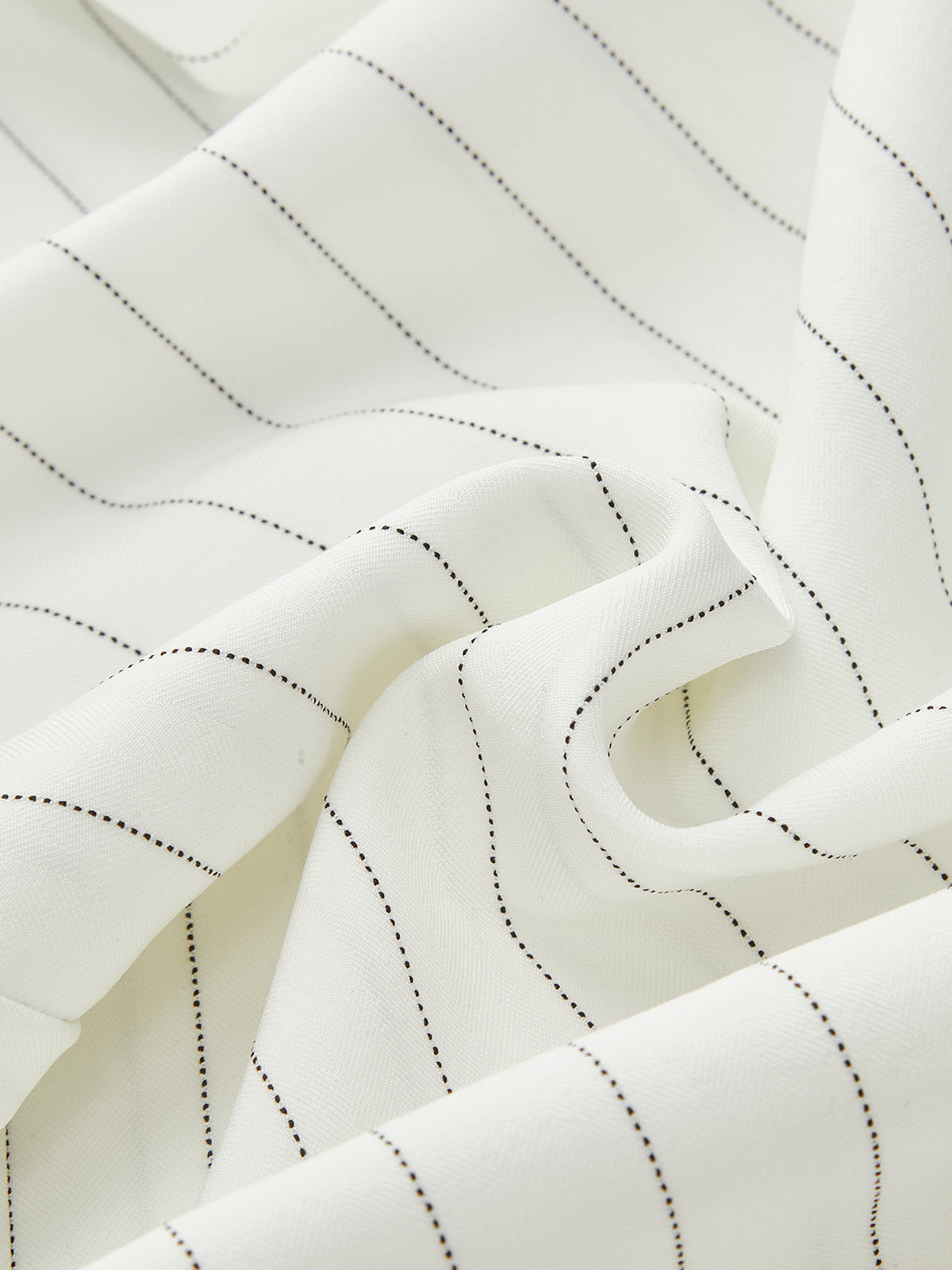 Pinstriped PU-Trimmed Wide-Leg Pants