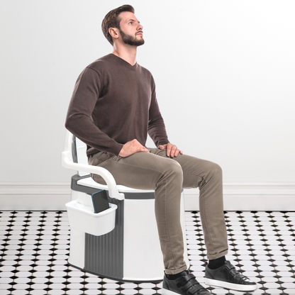 Portable Camping Toilet for Adults – Freestanding Travel Potty with Handrails