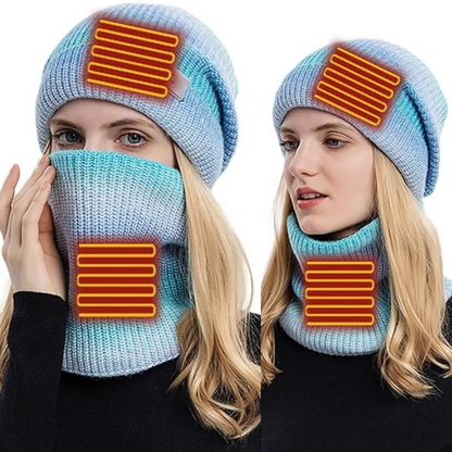 Conjunto acogedor 2 en 1 de gorro y bufanda con calefacción USB para invierno