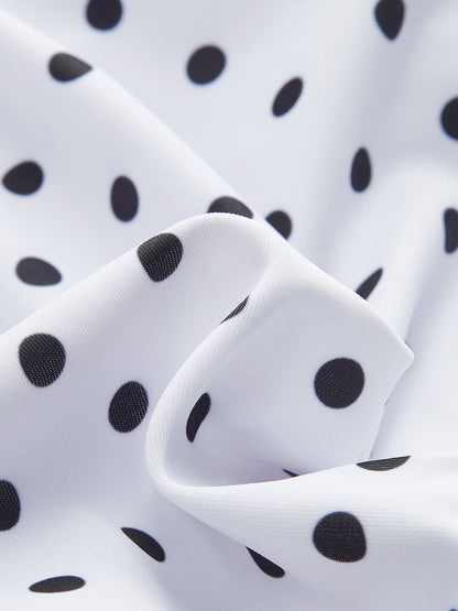 Polka Dot Contrast One-Piece Swimsuit