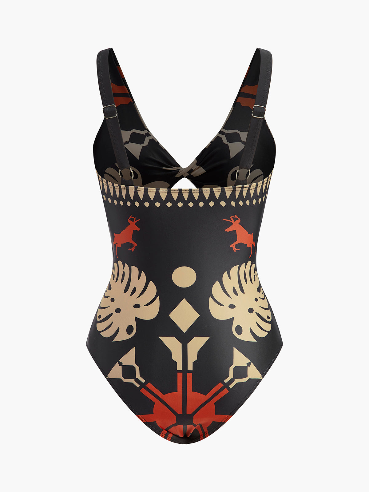 Printed Cutout One-Piece Swimsuit
