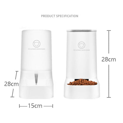 Automatic Pet Food & Water Dispenser – Dual Gravity Feeder Set for Cats & Dogs with 1-Gallon Capacity