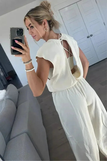 Renée - Elegant Backless Wide-Leg Jumpsuit For Women