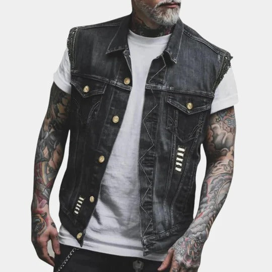 Retro Denim Vest For Men