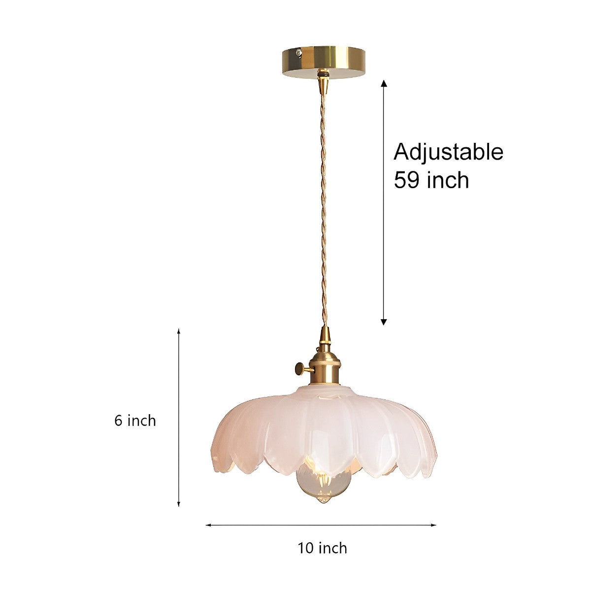 Retro Flower Glass Brass Kitchen Pendant Lighting Chandelier Hanging Lamp