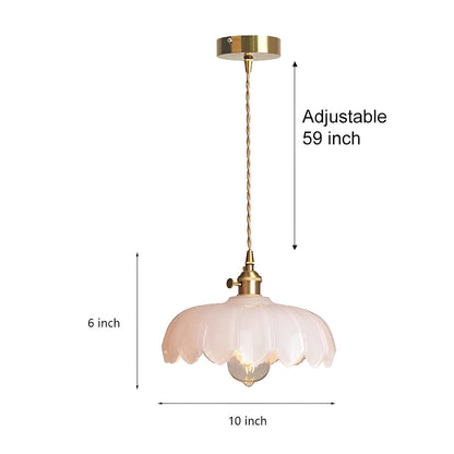 Retro Flower Glass Brass Kitchen Pendant Lighting Chandelier Hanging Lamp
