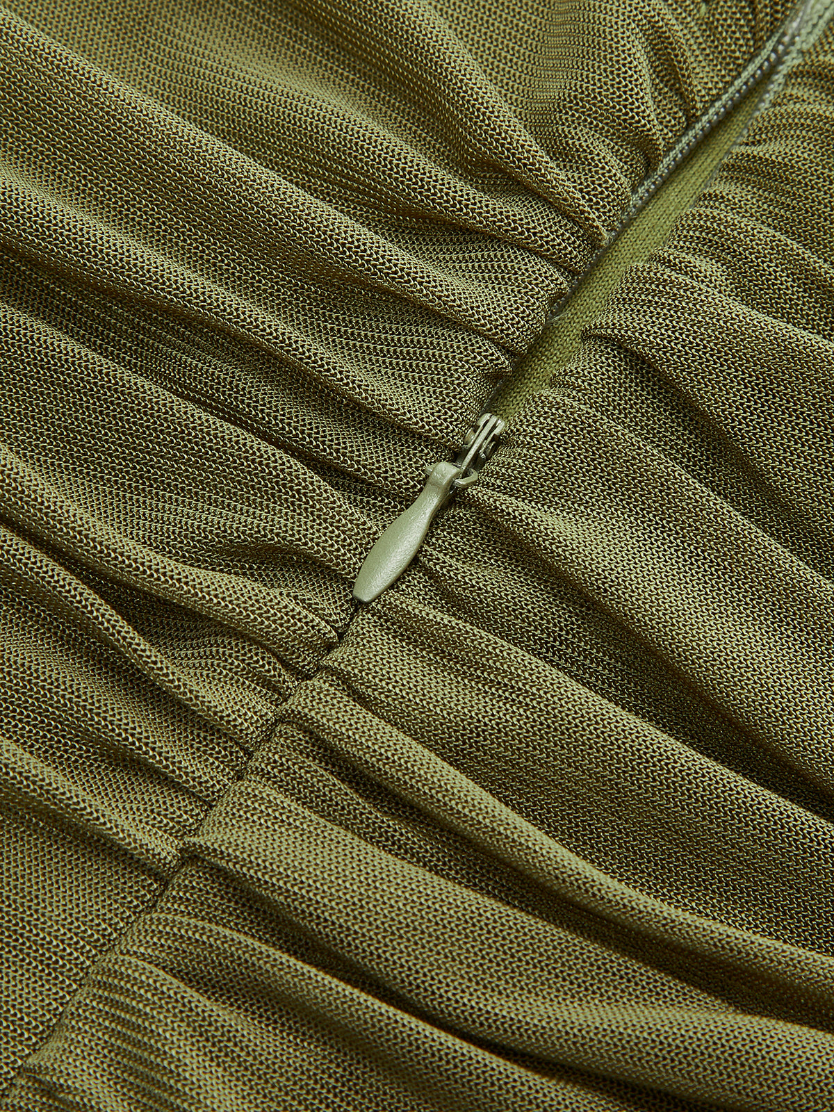 Ruched Asymmetrical Mesh Hem Dress