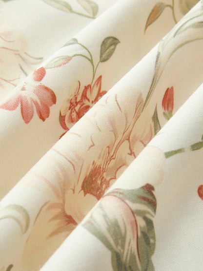 Ruffle Strap Tie-Waist Slit Floral Dress