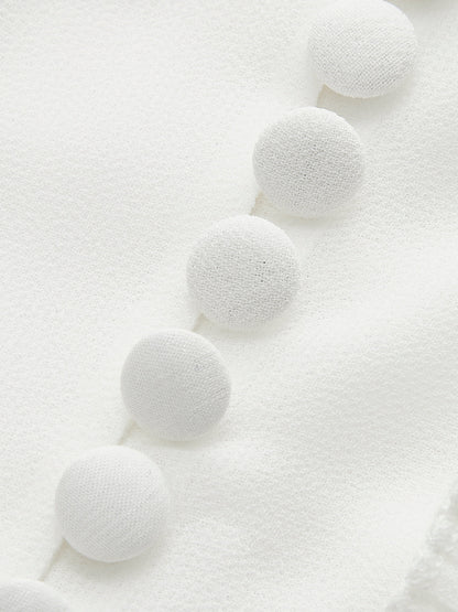 Ruffled Detail Blouse With Contrasting Tie