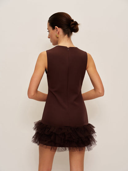 Ruffled Hem Sleeveless Dress