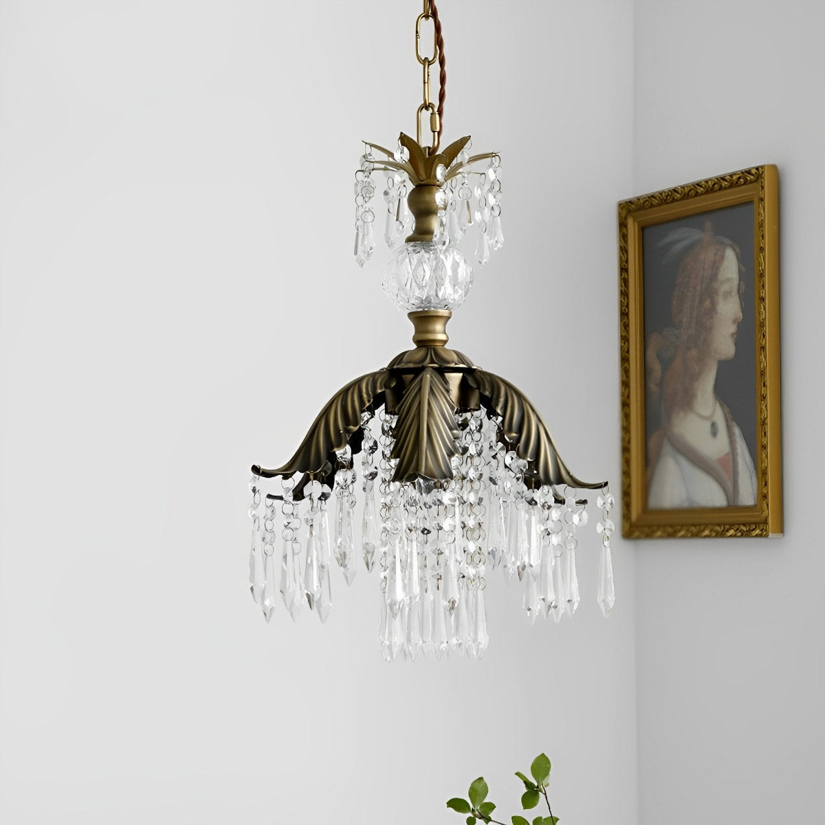 Rustic Retro Flower Crystal Chandelier Lighting