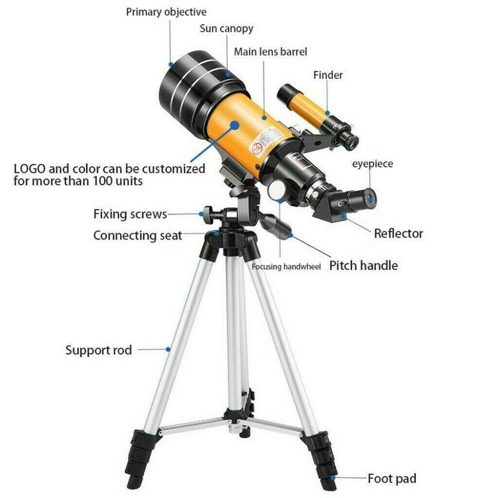 70mm Refractor Telescope for Kids – Beginner Star Gazing Telescope with Adjustable Tripod