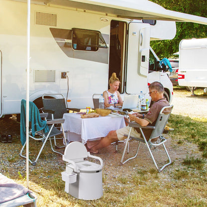 Portable Camping Toilet for Adults – Freestanding Travel Potty with Handrails