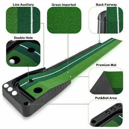 Indoor golf putting green 10' automatische terugkeer oefenmat