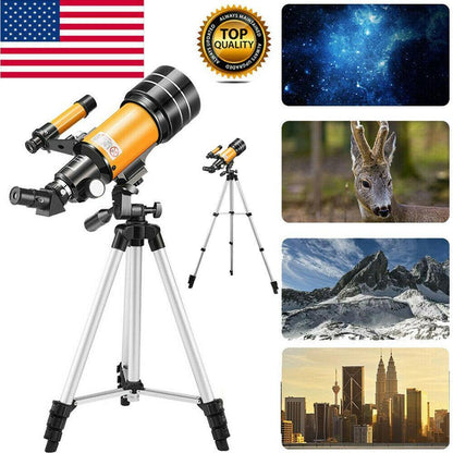 70mm Refractor Telescope for Kids – Beginner Star Gazing Telescope with Adjustable Tripod