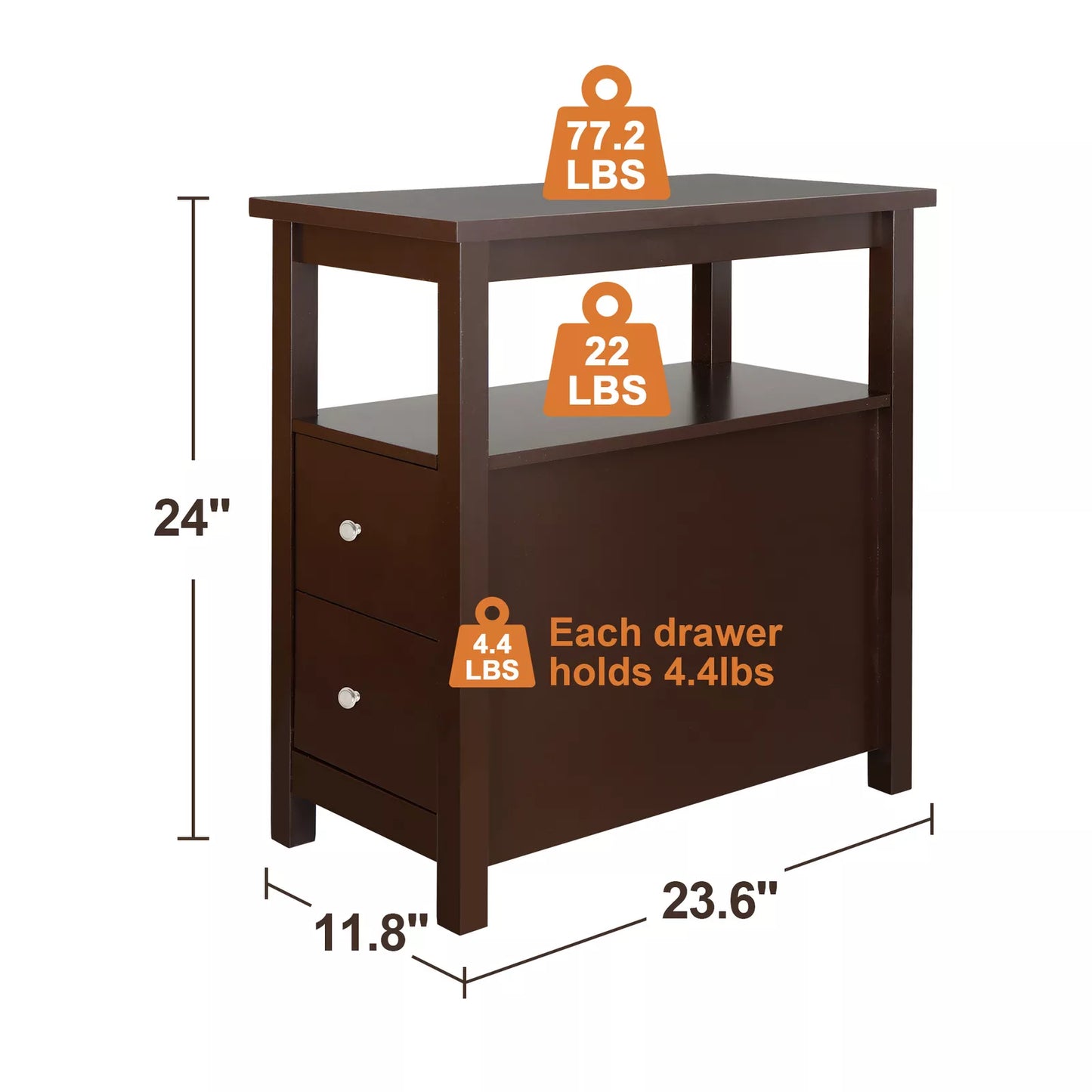 Minimalistische Stoel Zijtafel met Laden