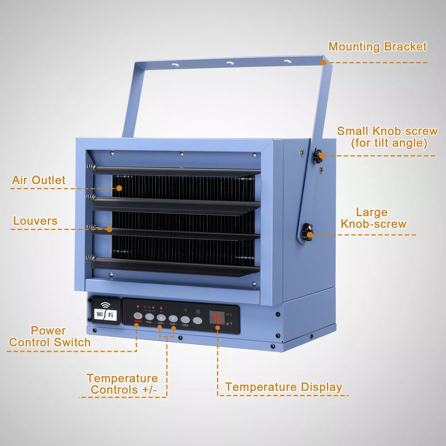 Electric Garage Heater – Wall Mounted Shop Heater for Fast, Efficient Heating