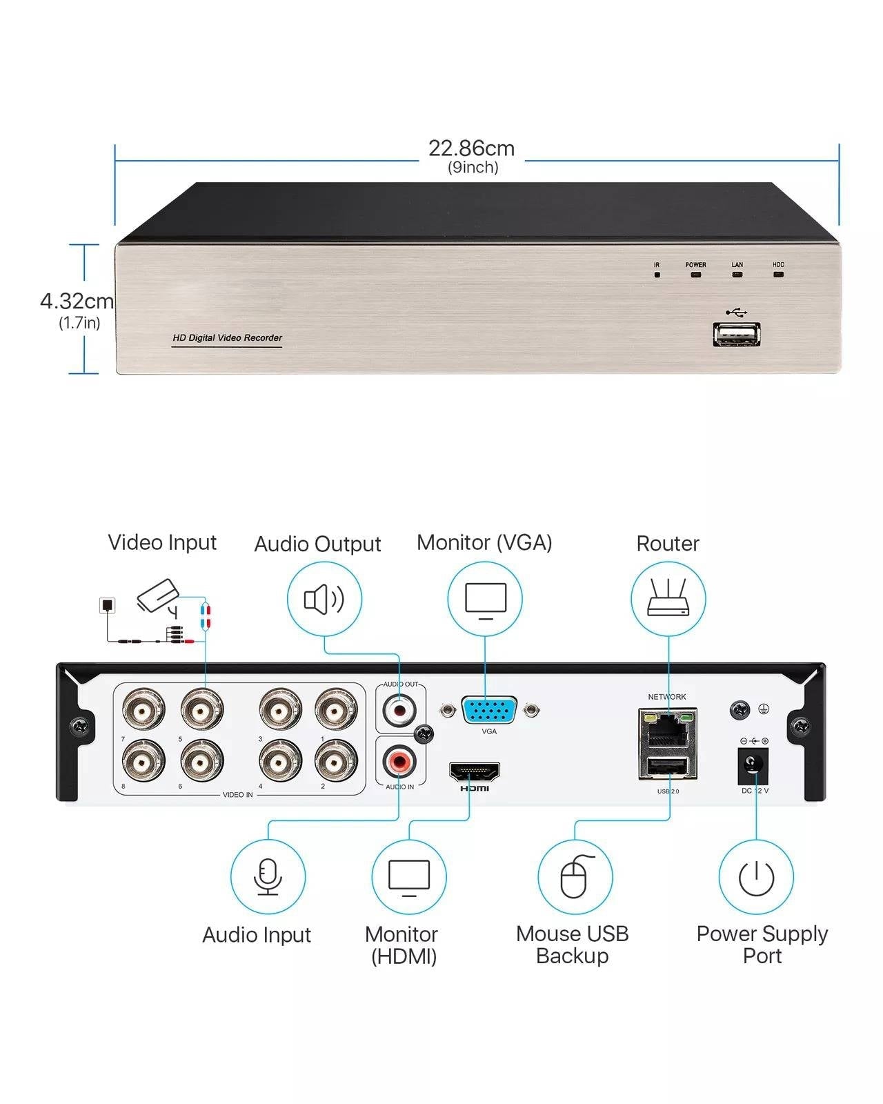 Outdoor CCTV Security Camera System Kit Night Vision