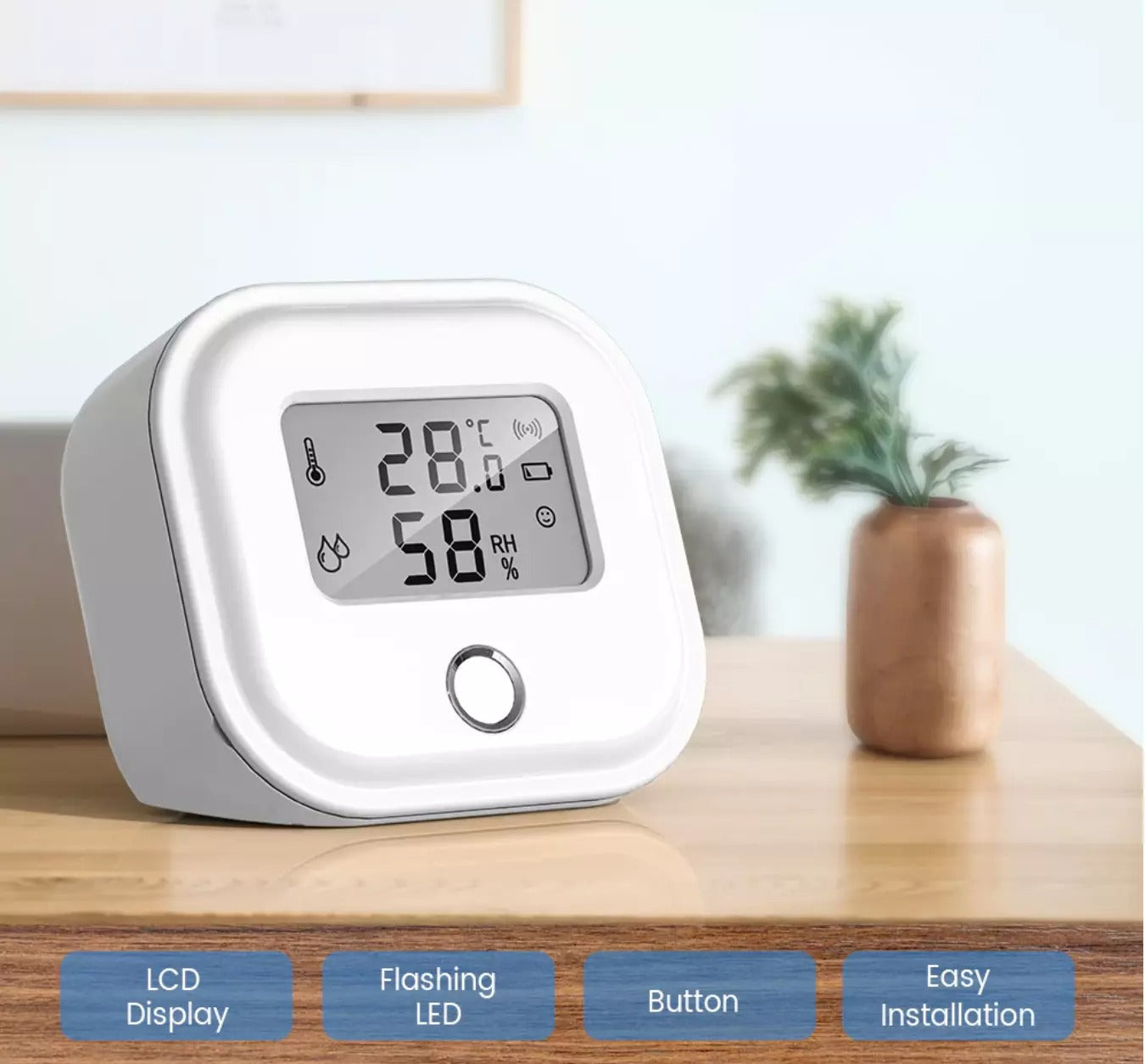 Smart Wifi temperatur- og fuktighetsmåler