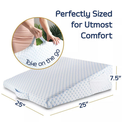 Adjustable Memory Foam Wedge Pillow with Cooling