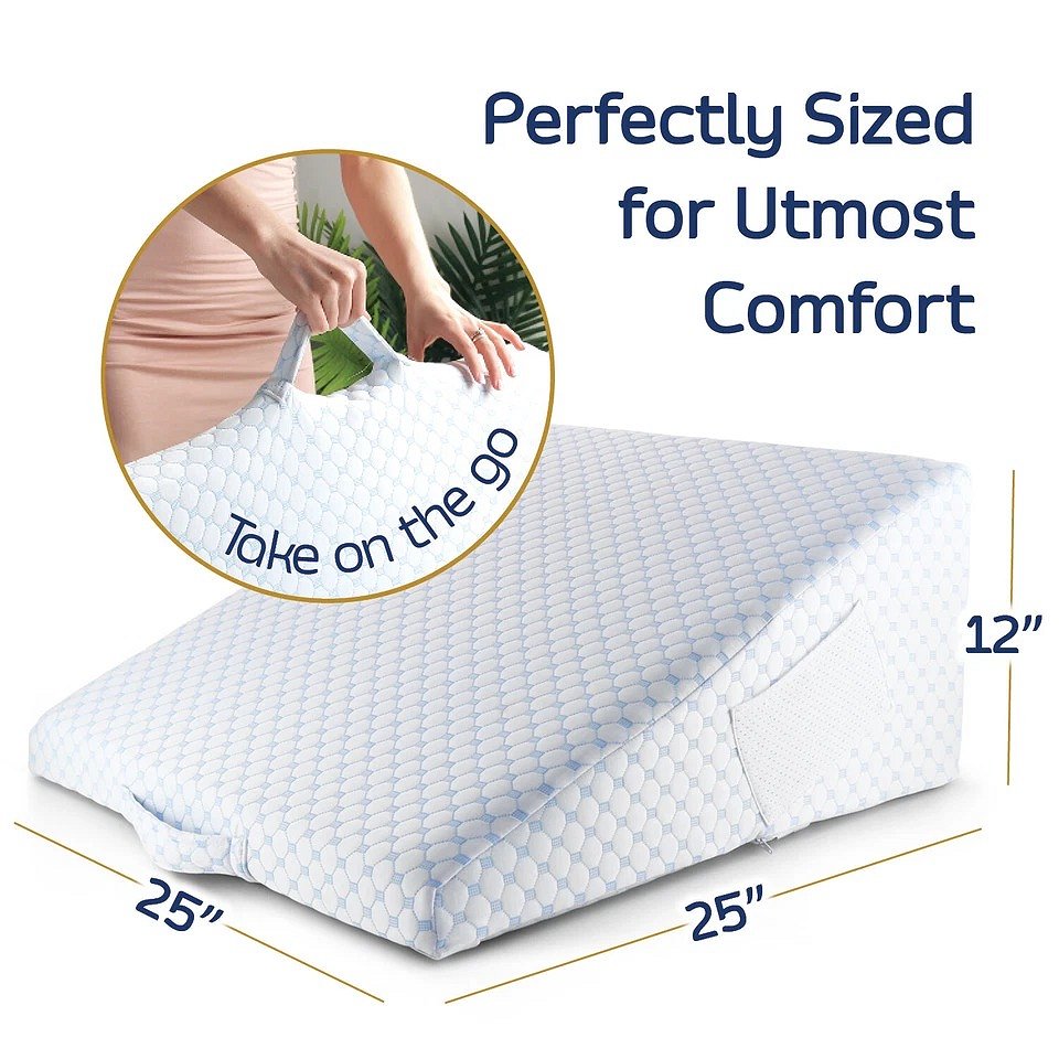 Adjustable Memory Foam Wedge Pillow with Cooling