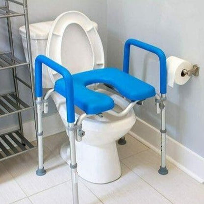Heavy Duty Raised Toilet Seat Riser with Arms – Adjustable Handicap Toilet Seat for Seniors