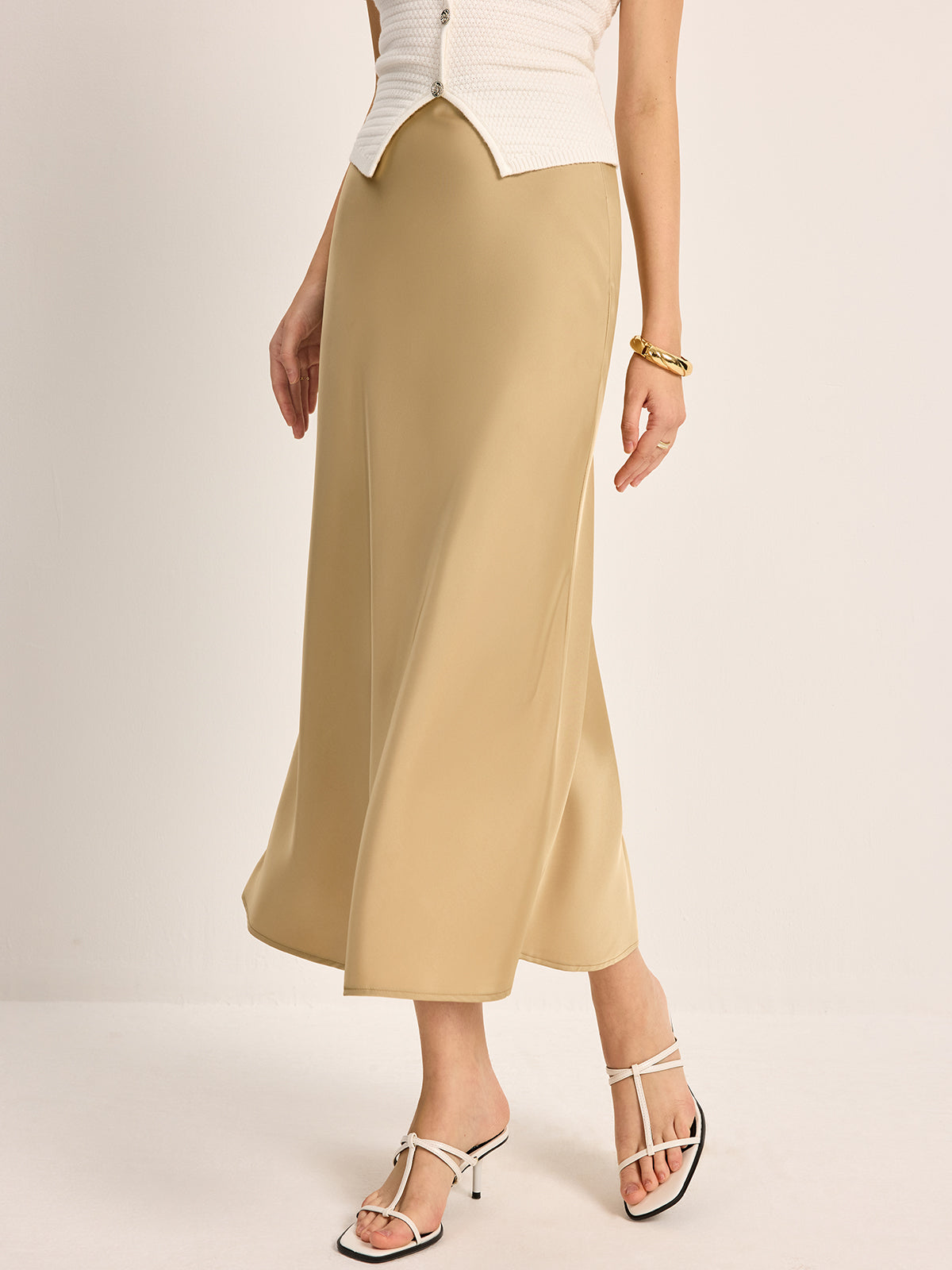 Satin High-Waist Skirt