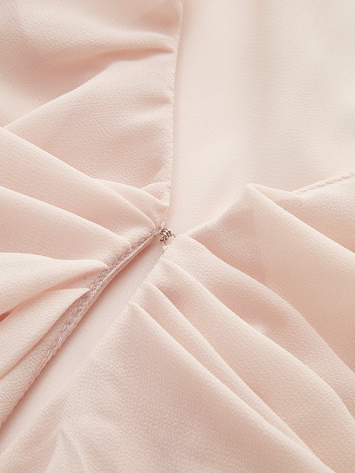 Semi-Sheer Chiffon Ruffled Blouse