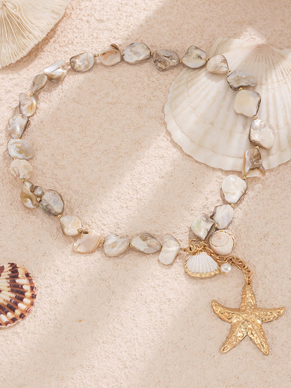 Schelp & Zeester Hanger Parelketting