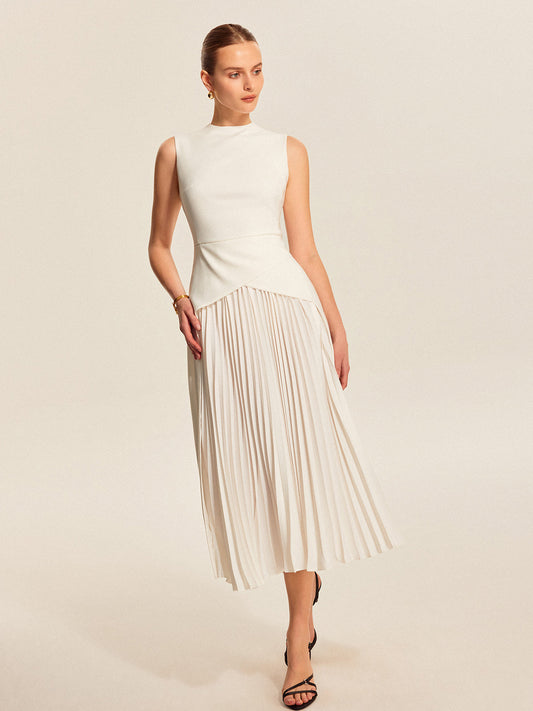 Sleeveless Pleated Dress