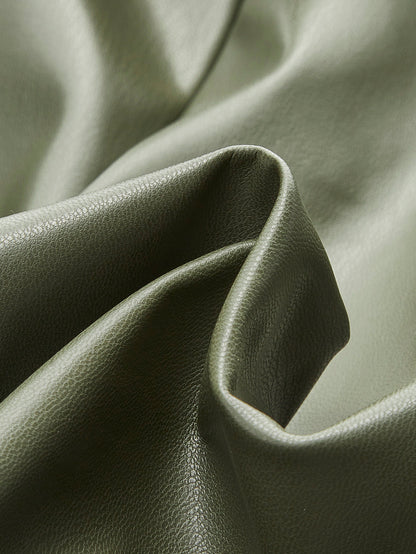 Sleeveless Pleated Faux Leather Short Dress