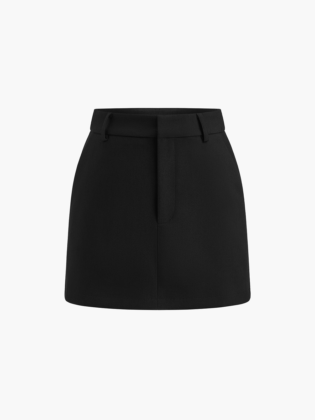 Solid A-Line Short Skirt