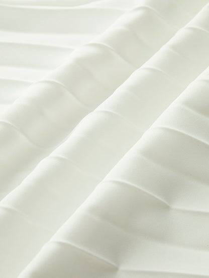 Solid Pleated Strapless Split Dress