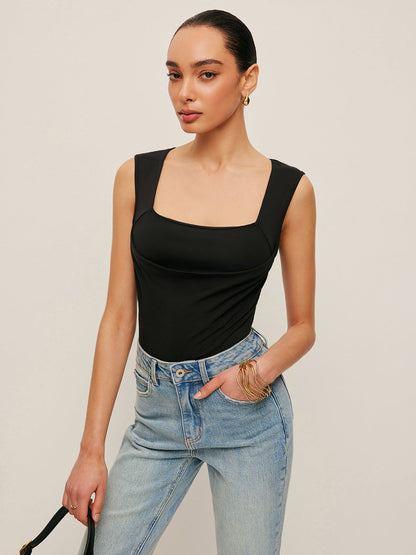 Square Neck Fitted Tank Top