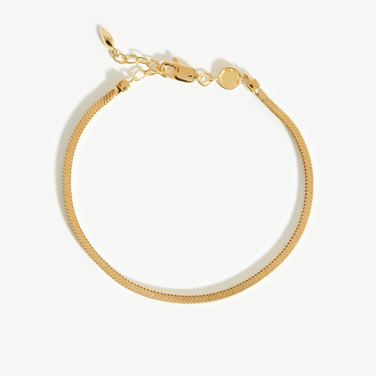 Square Snake Chain Bracelet – 925 Silver, 18k Yellow Gold Plated