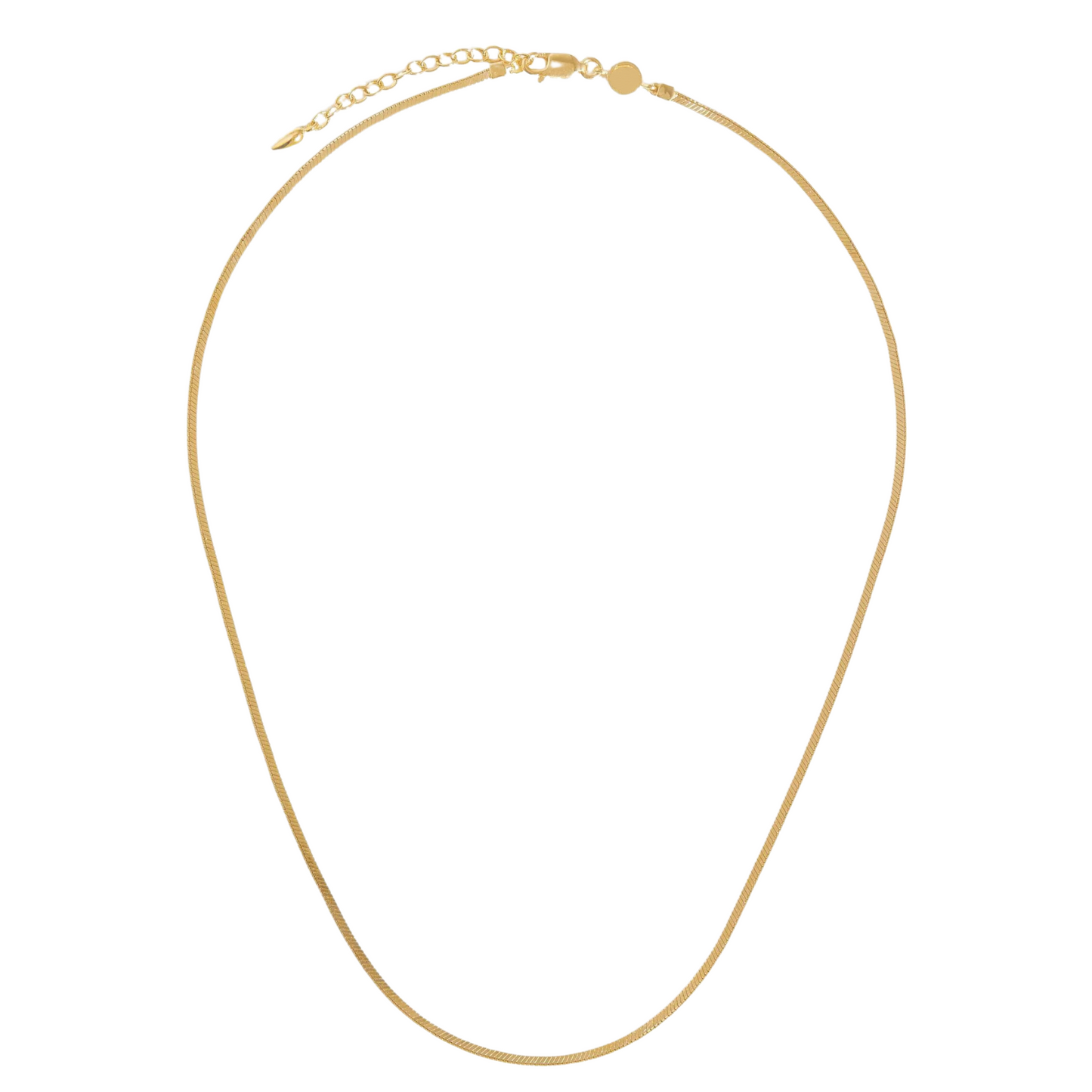 Square Snake Chain Necklace, 925 Silver, 18K Gold Plated