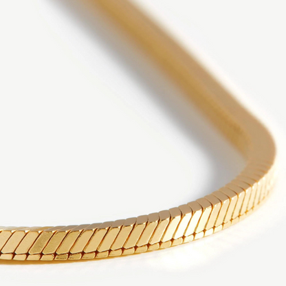 Square Snake Chain Necklace, 925 Silver, 18K Gold Plated