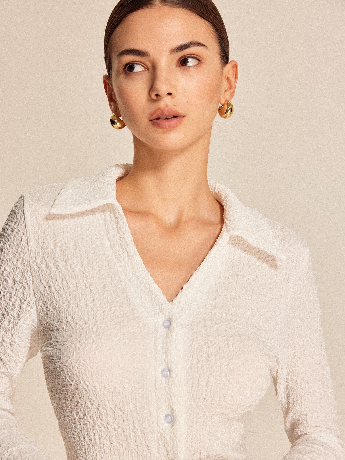 Textured Button-Down Shirt