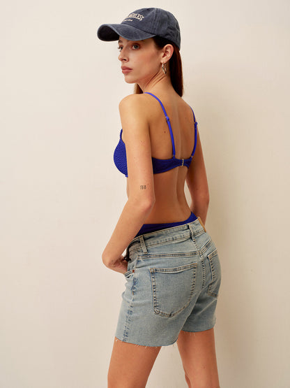 Textured Ribbed High-Cut Bikini Set