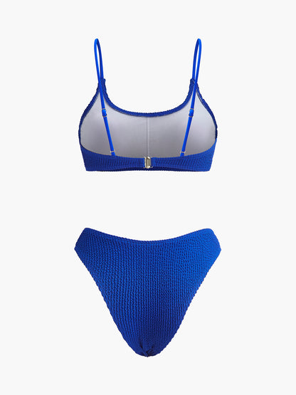 Textured Ribbed High-Cut Bikini Set
