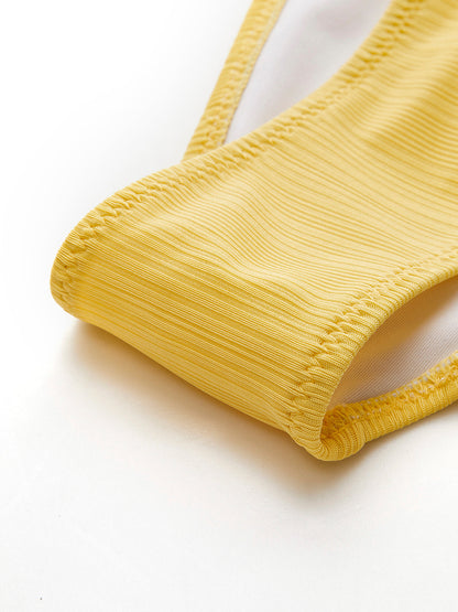 Textured Scoop Neck Bikini Set