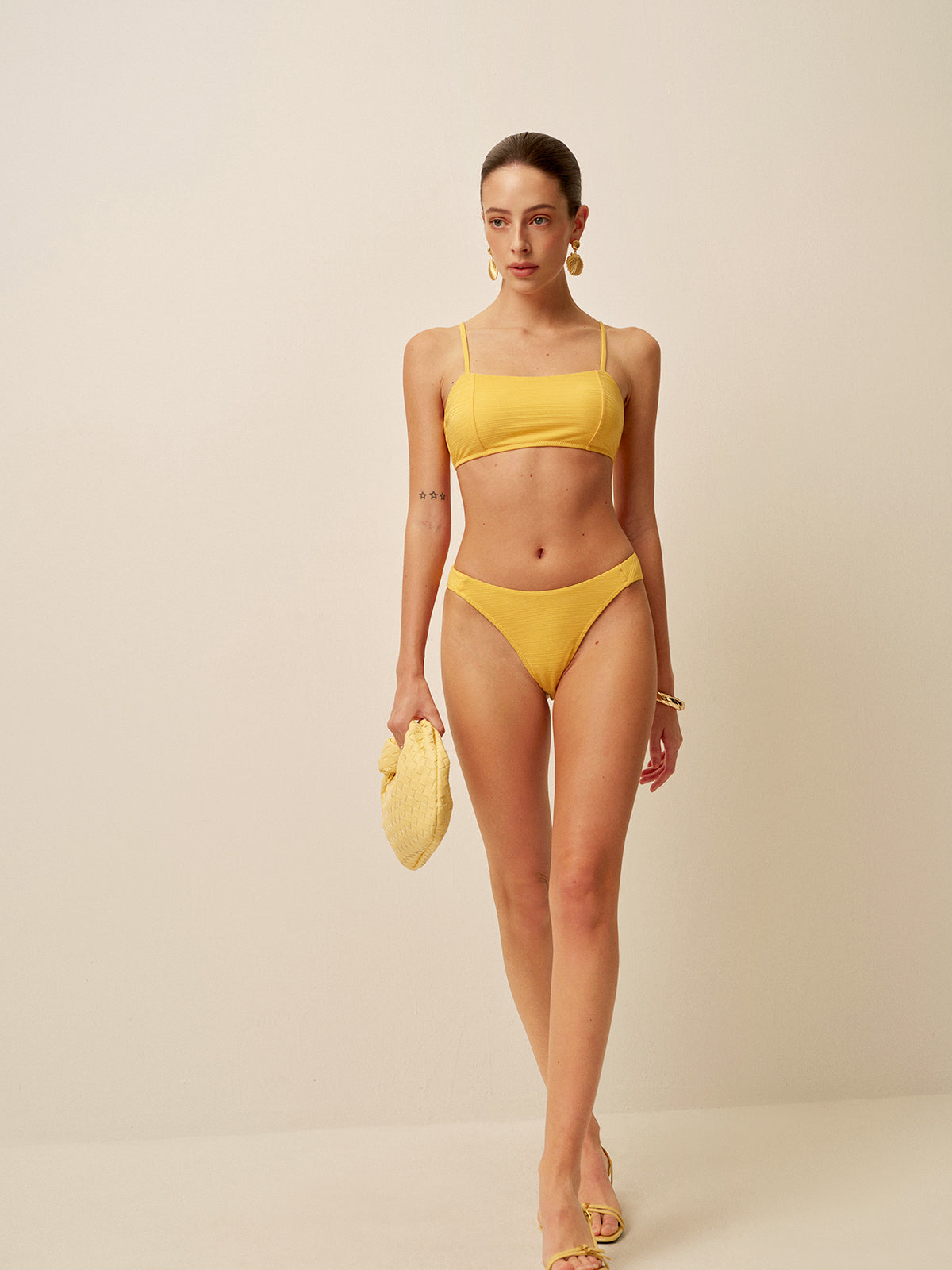 Textured Scoop Neck Bikini Set