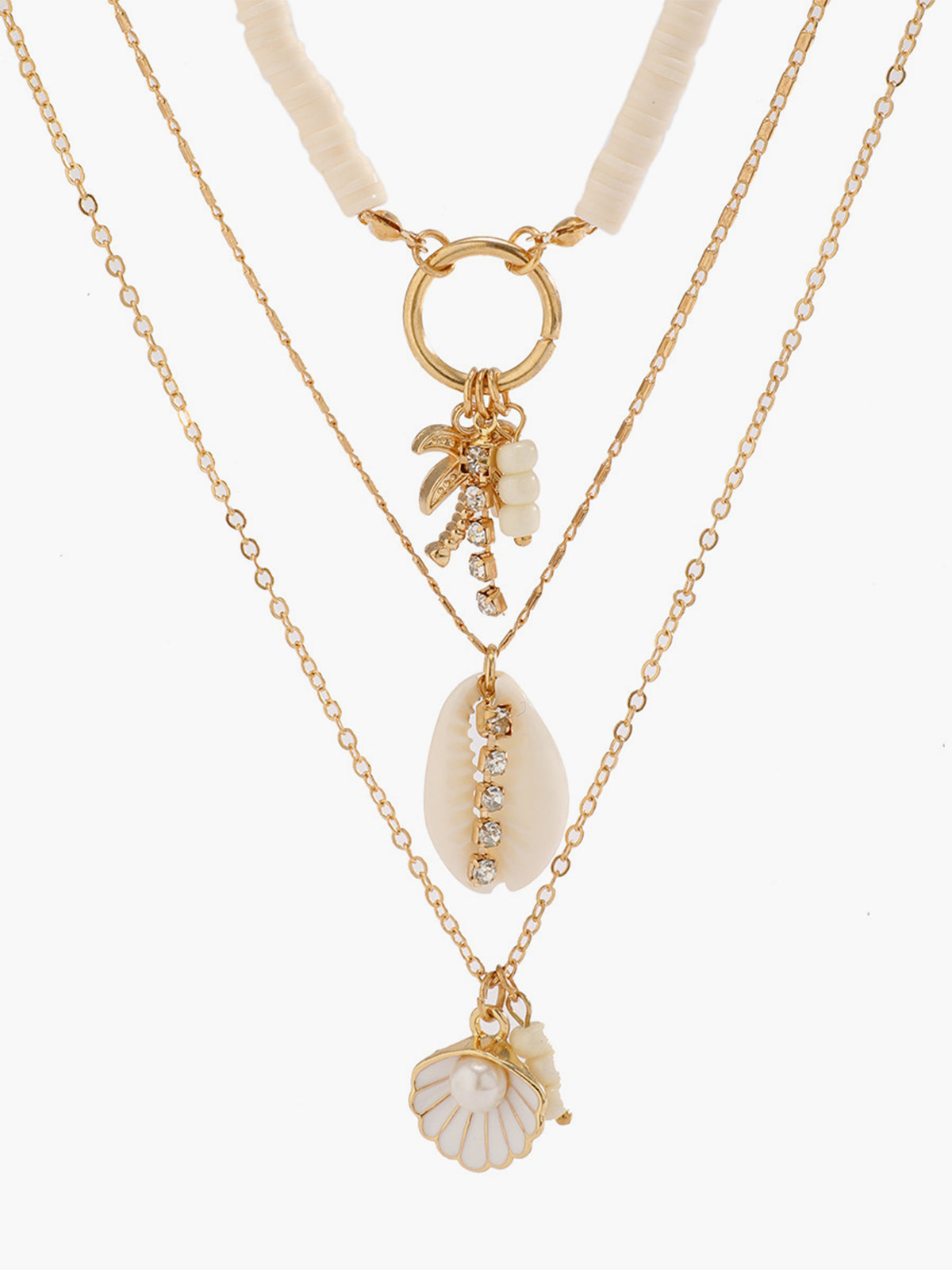 Triple Strand Shell Necklace