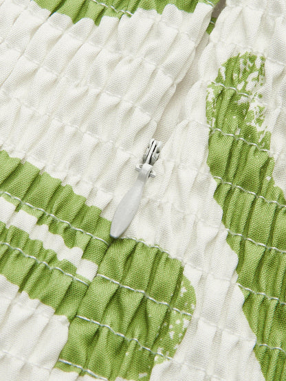 Twist Front Strapless Pleated Dress