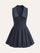 Wide Collar Detail Pleated Dress