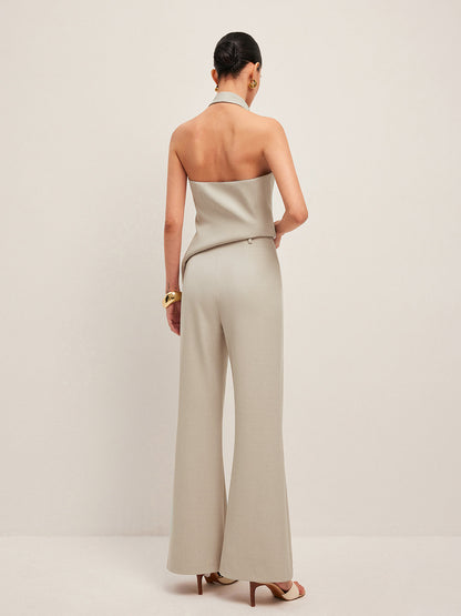 Wide-Leg Midi-Waisted Pants