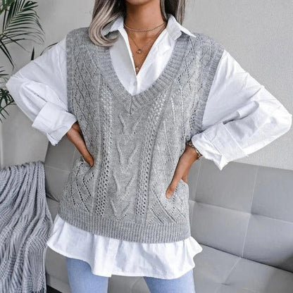 Women's V-Neck Knitted Cardigan
