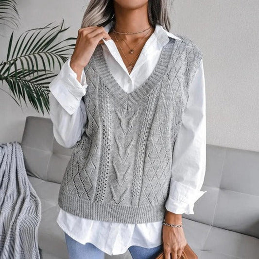 Women's V-Neck Knitted Cardigan