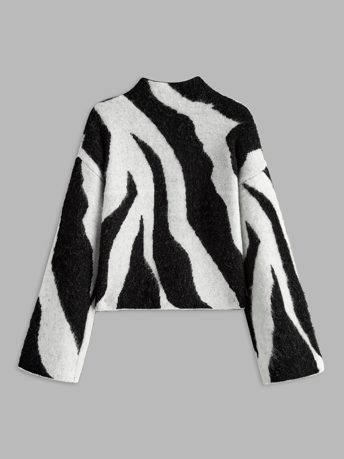 Wool-Blend Leopard Fuzzy Sweater